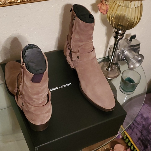 Men's Saint Laurent Wyatt 40 Harness Boots - Picture 3 of 8